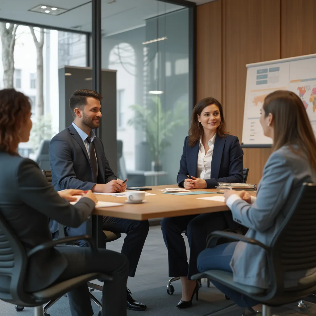 Foto del equipo de consultoría en reunión