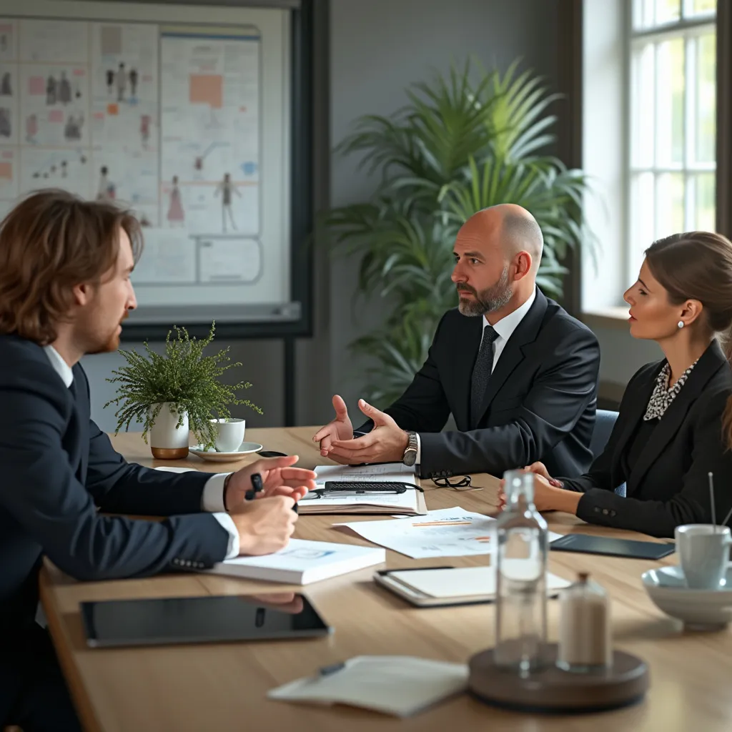 Discusión de estrategia de equipo empresarial